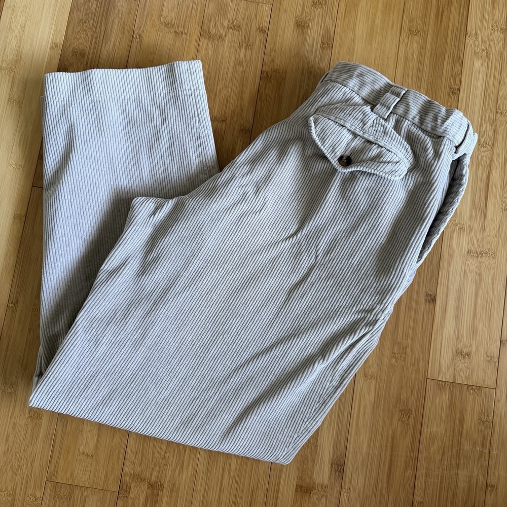 LL Bean Comfort Waist Corduroy Pants Mens 36x30 Tan Beige Straight Casual‎